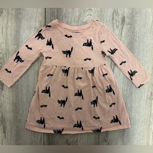 Old Navy Pink Dress with Black Cat Print
